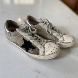 GOLDEN GOOSE SNEAKER SILVER AND BLACK